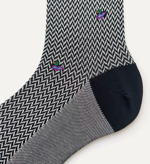 Black Pattern Duck Socks